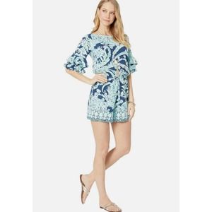 Lilly Pulitzer EUC Lulu Romper High Tide Navy Medium
